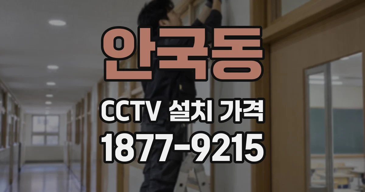 안국동 CCTV 설치 가격