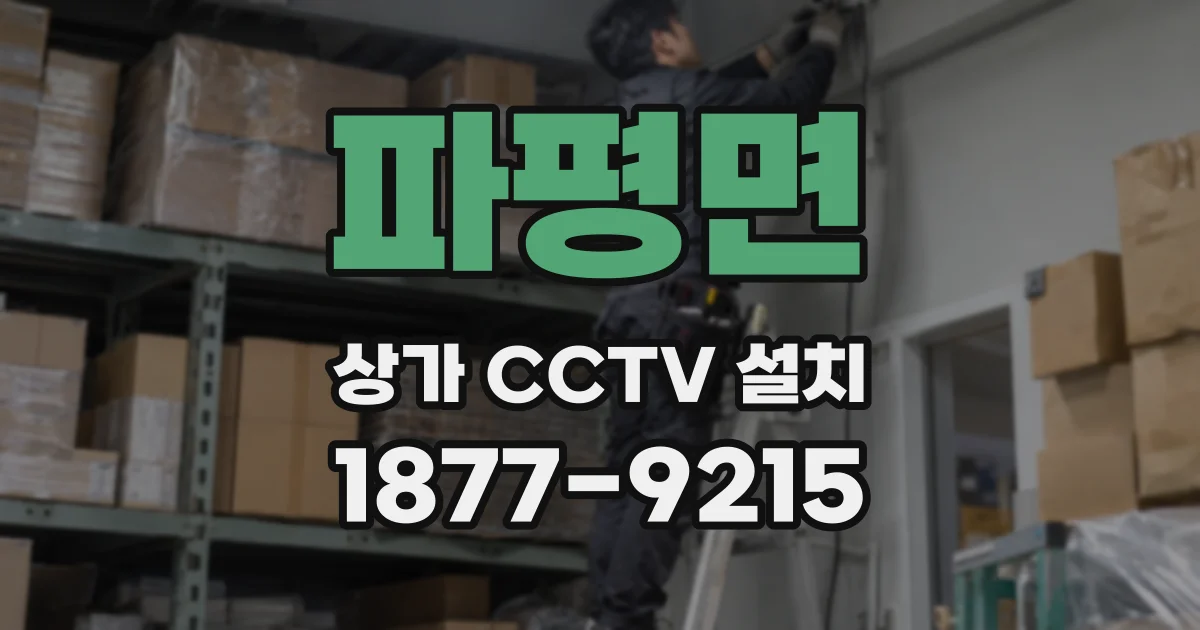 파평면 상가 CCTV 설치