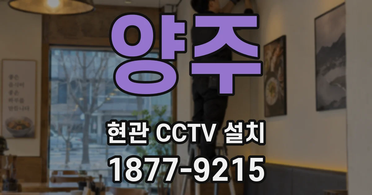 양주 현관 CCTV 설치