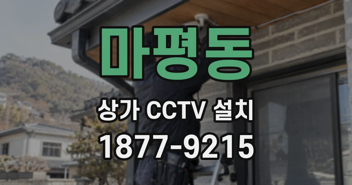 마평동 상가 CCTV 설치