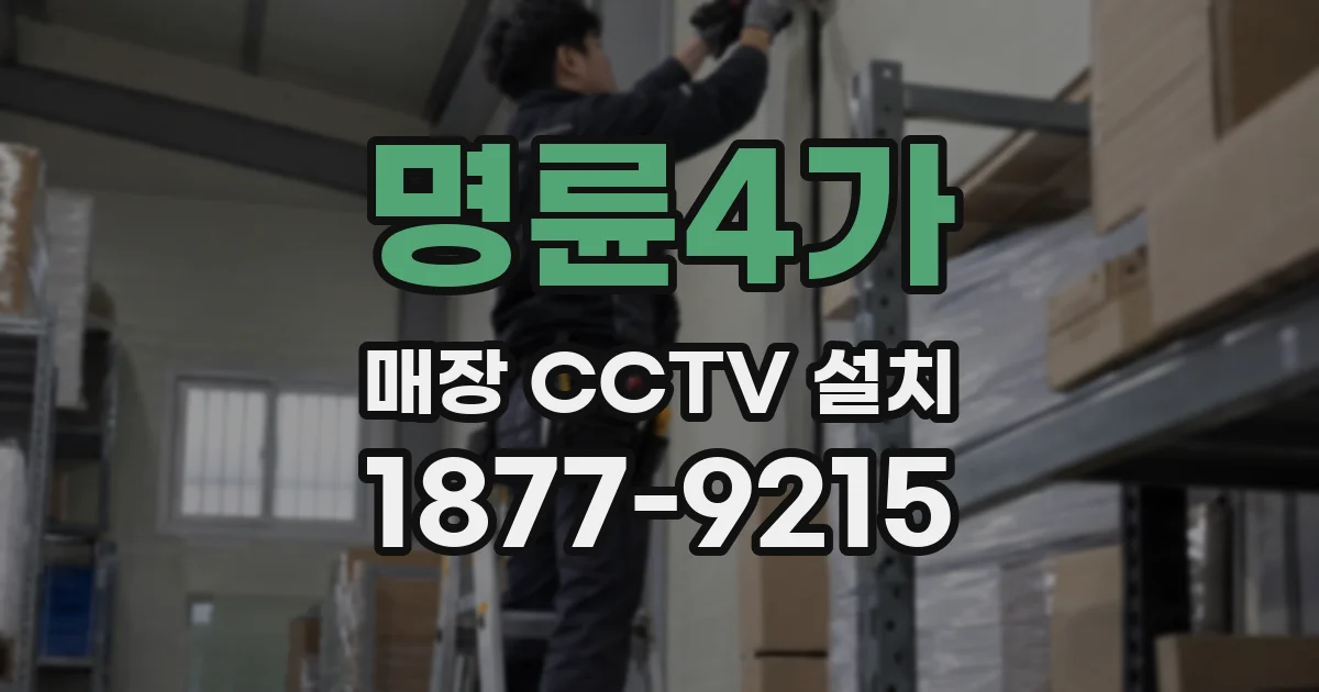명륜4가 매장 CCTV 설치