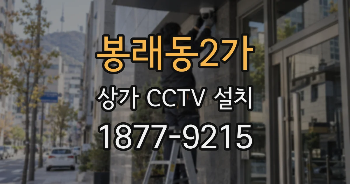 봉래동2가 상가 CCTV 설치