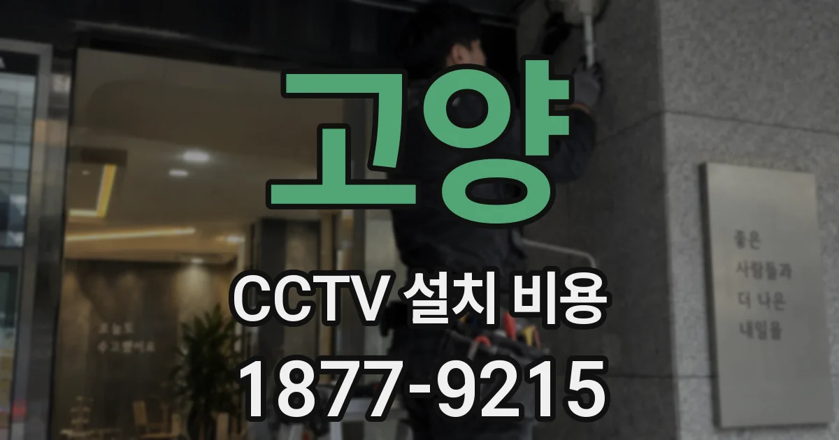 고양 CCTV 설치 비용