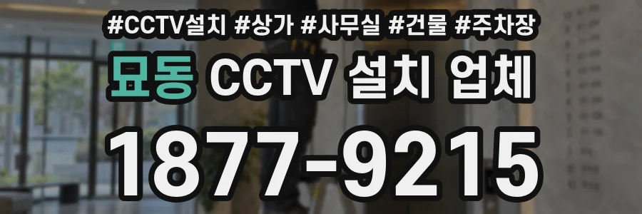 묘동 CCTV 설치 업체