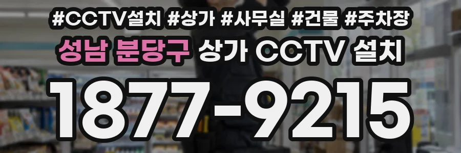 성남 분당구 상가 CCTV 설치