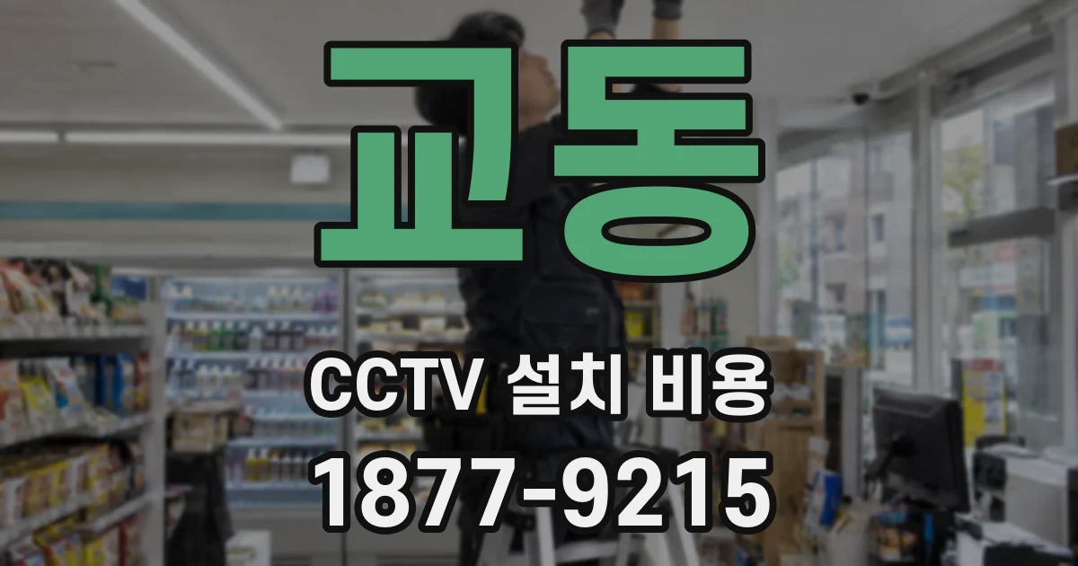 교동 CCTV 설치 비용