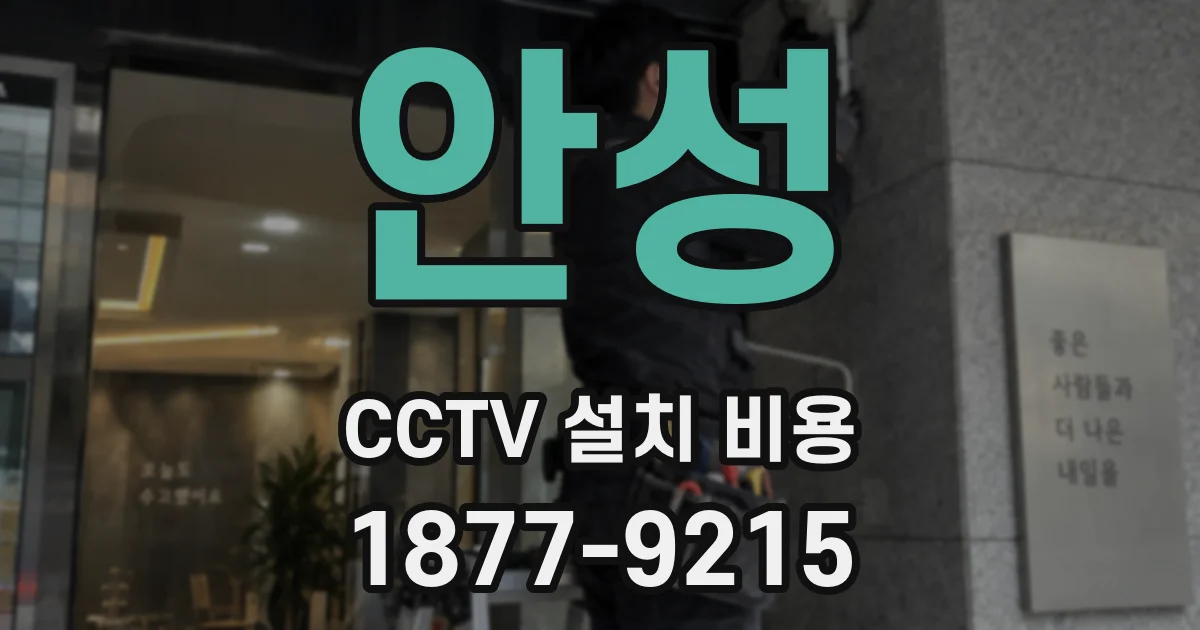 안성 CCTV 설치 비용
