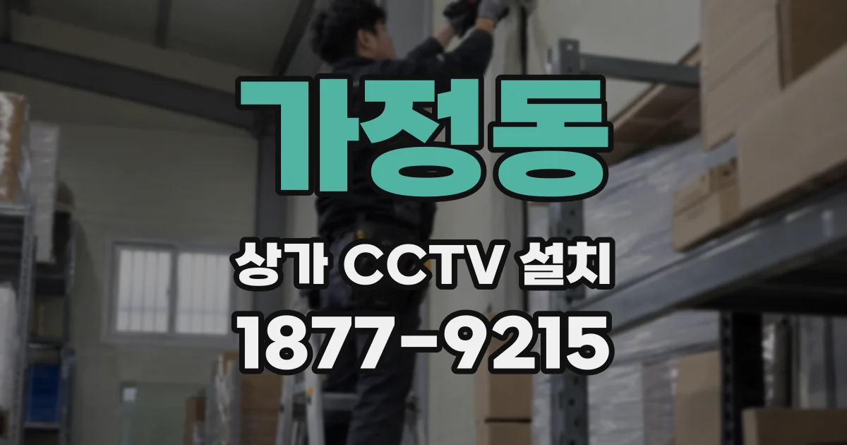 가정동 상가 CCTV 설치