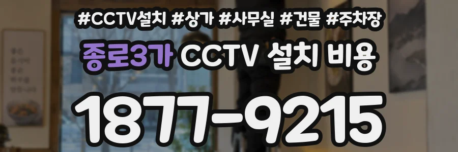 종로3가 CCTV 설치 비용