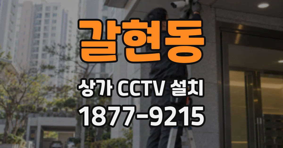 갈현동 상가 CCTV 설치