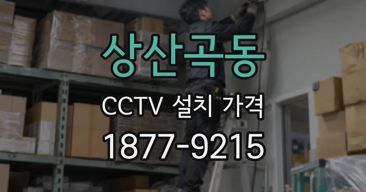 상산곡동 CCTV 설치 가격
