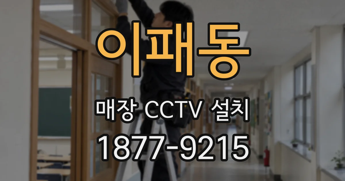 이패동 매장 CCTV 설치