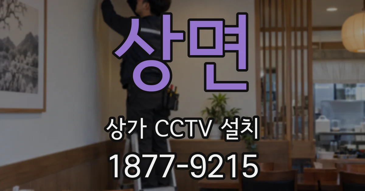 상면 상가 CCTV 설치
