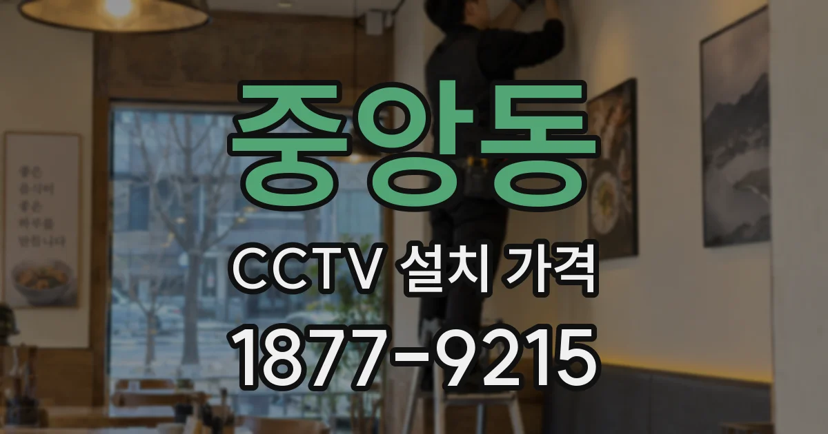 중앙동 CCTV 설치 가격