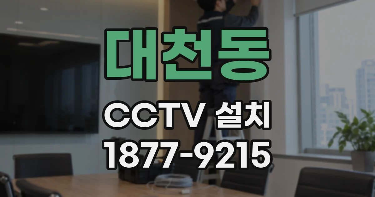 대천동 CCTV 설치