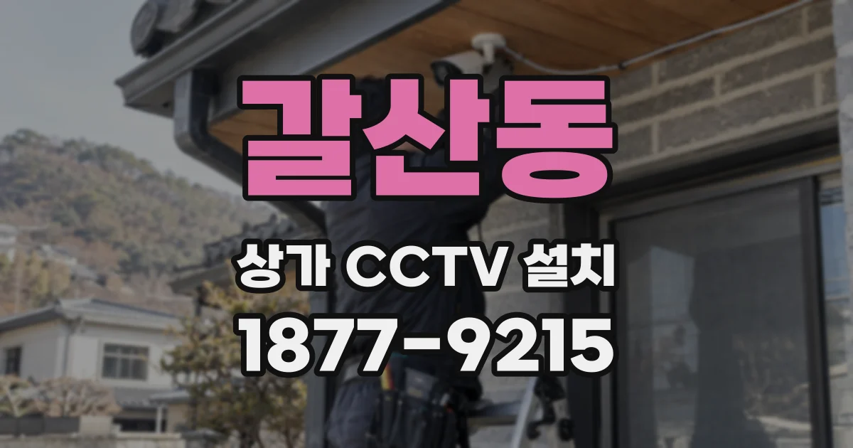 갈산동 상가 CCTV 설치