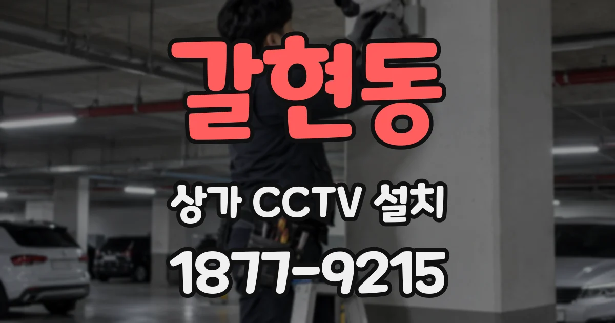 갈현동 상가 CCTV 설치