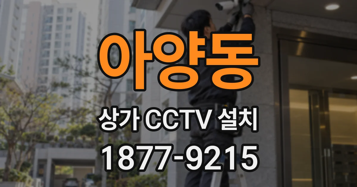 아양동 상가 CCTV 설치