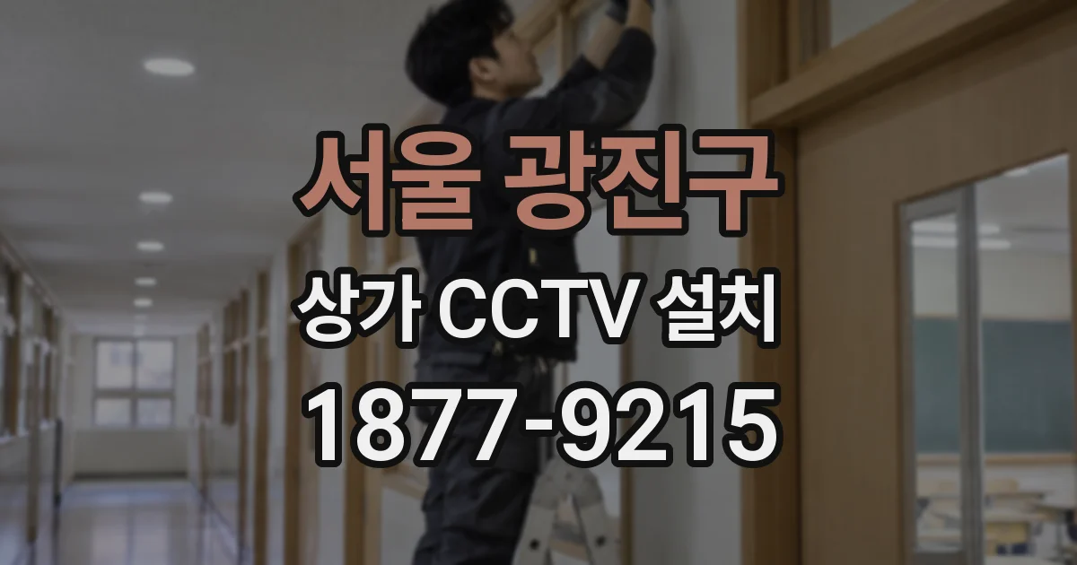 서울 광진구 상가 CCTV 설치