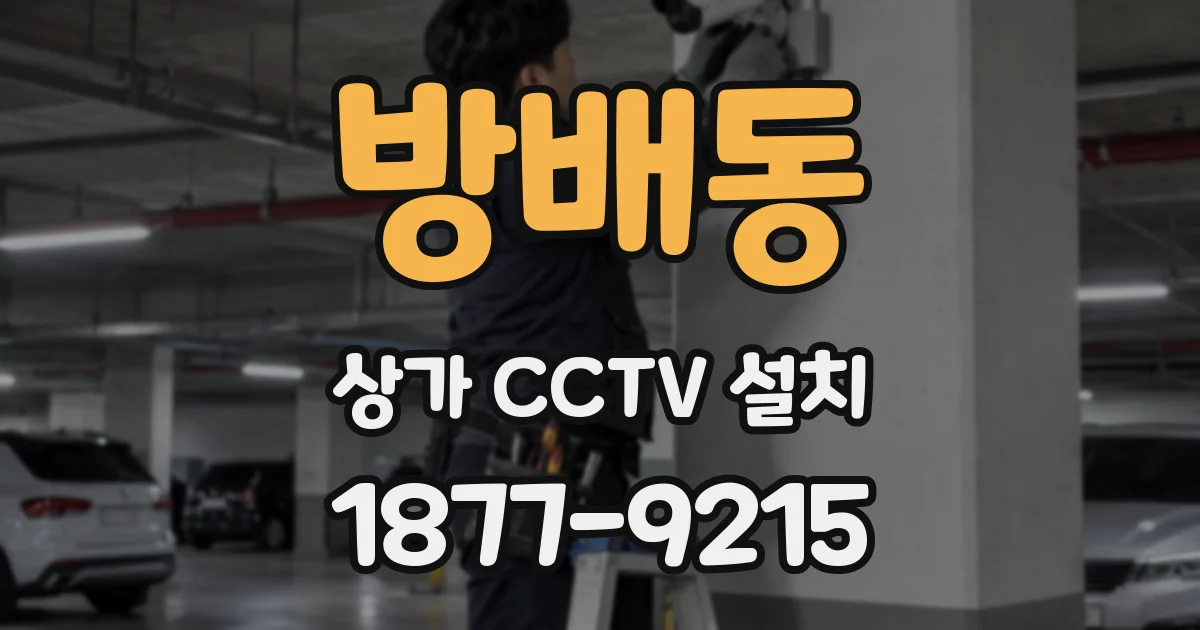 방배동 상가 CCTV 설치