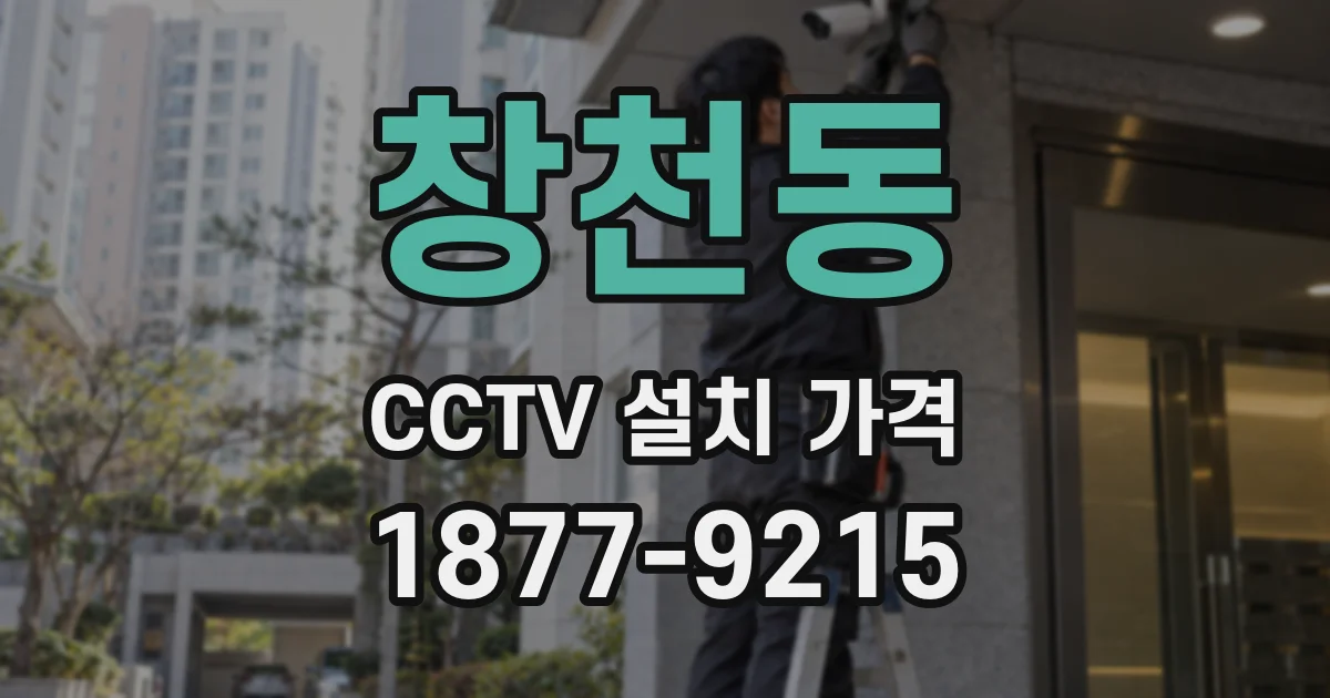 창천동 CCTV 설치 가격