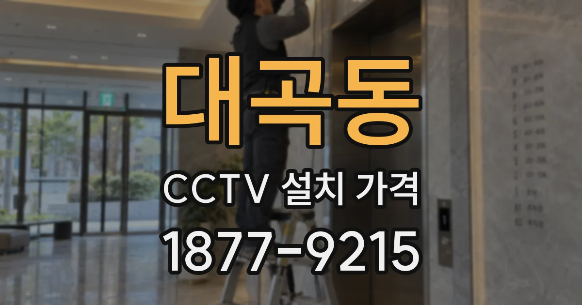 대곡동 CCTV 설치 가격