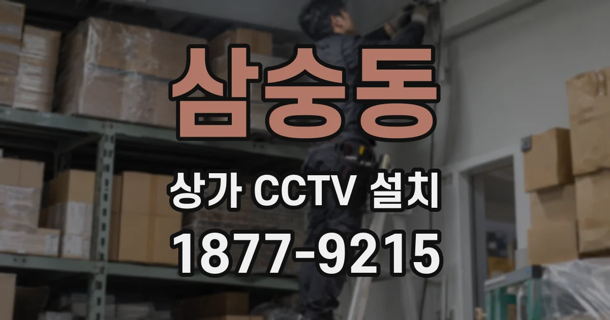 삼숭동 상가 CCTV 설치