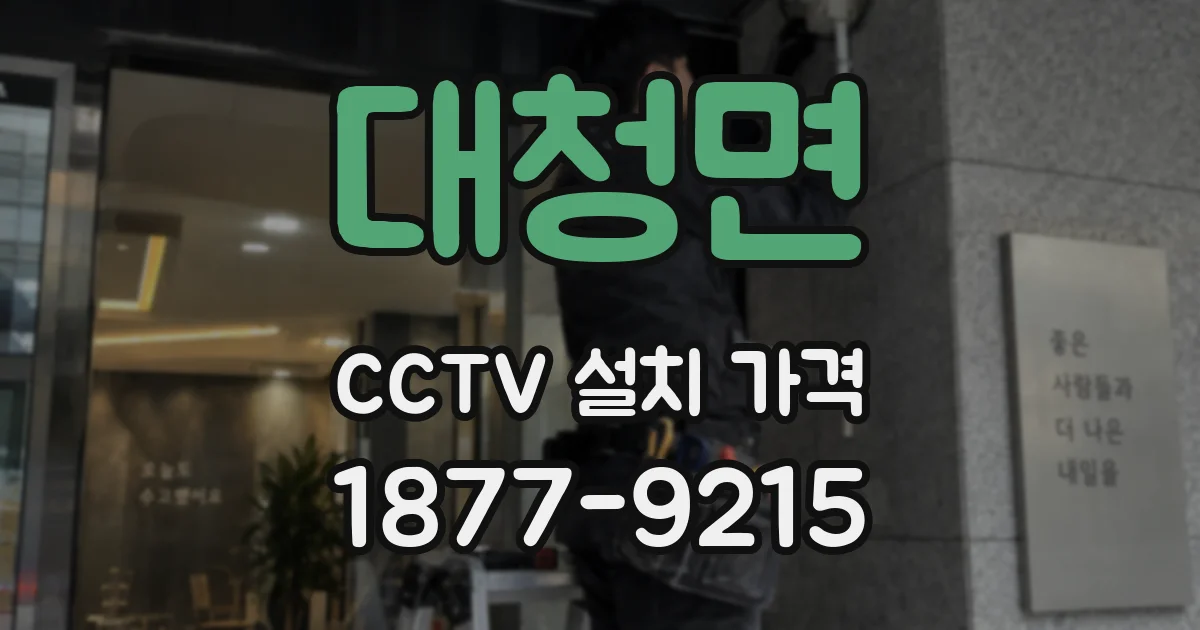 대청면 CCTV 설치 가격