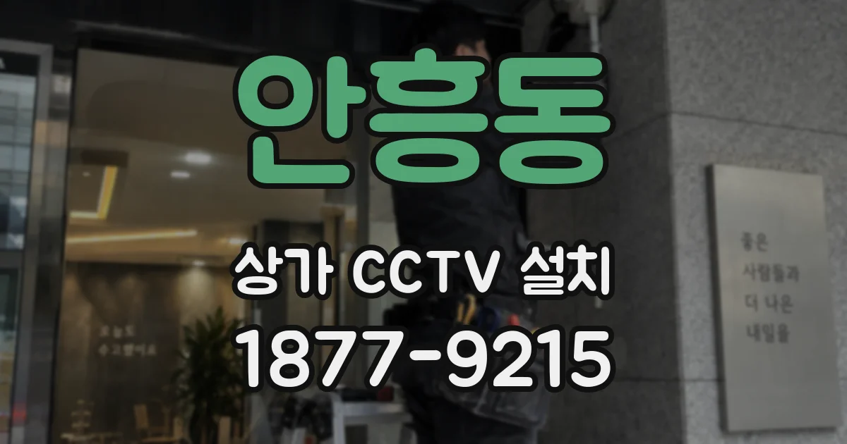 안흥동 상가 CCTV 설치