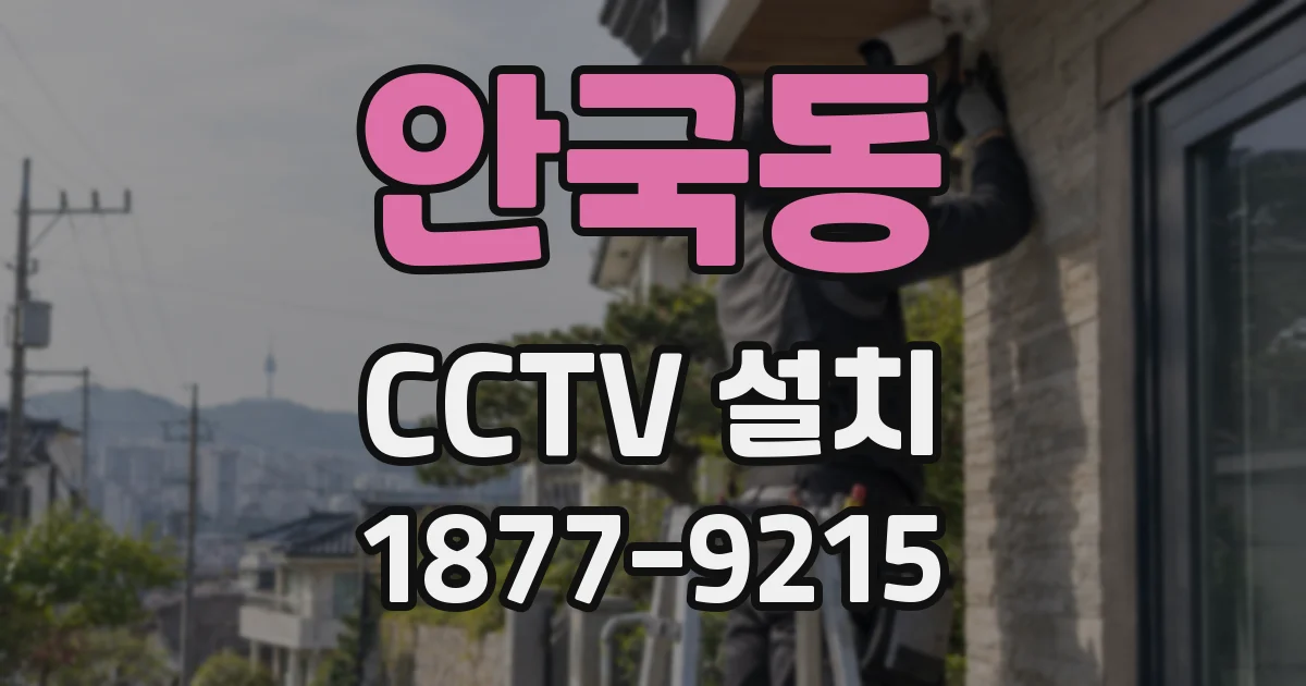 안국동 CCTV 설치
