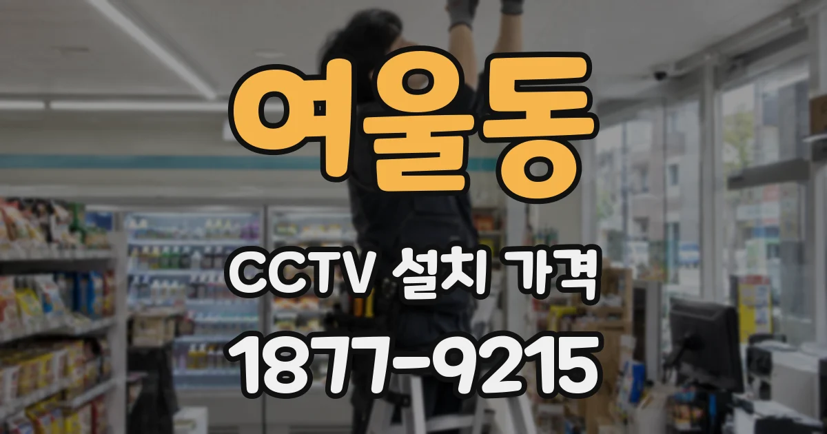 여울동 CCTV 설치 가격