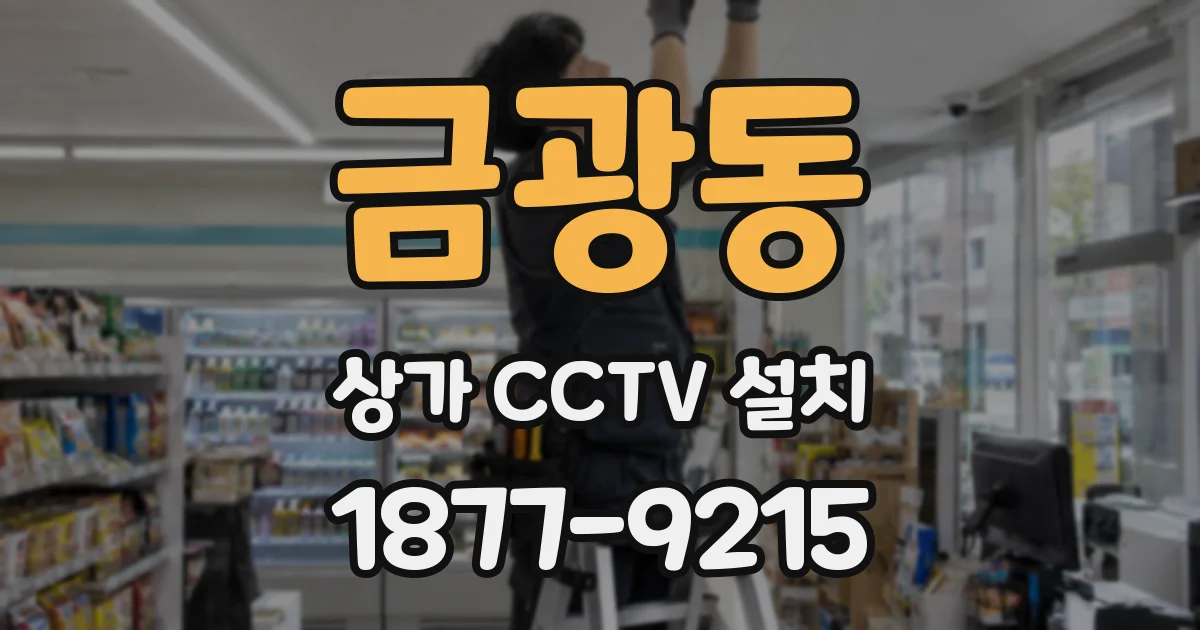 금광동 상가 CCTV 설치