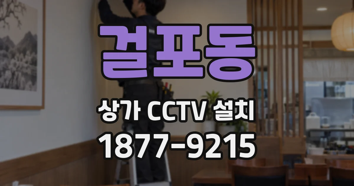 걸포동 상가 CCTV 설치