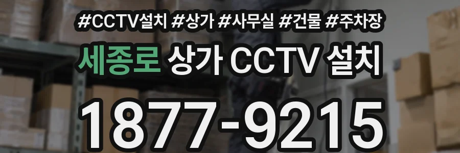 세종로 상가 CCTV 설치