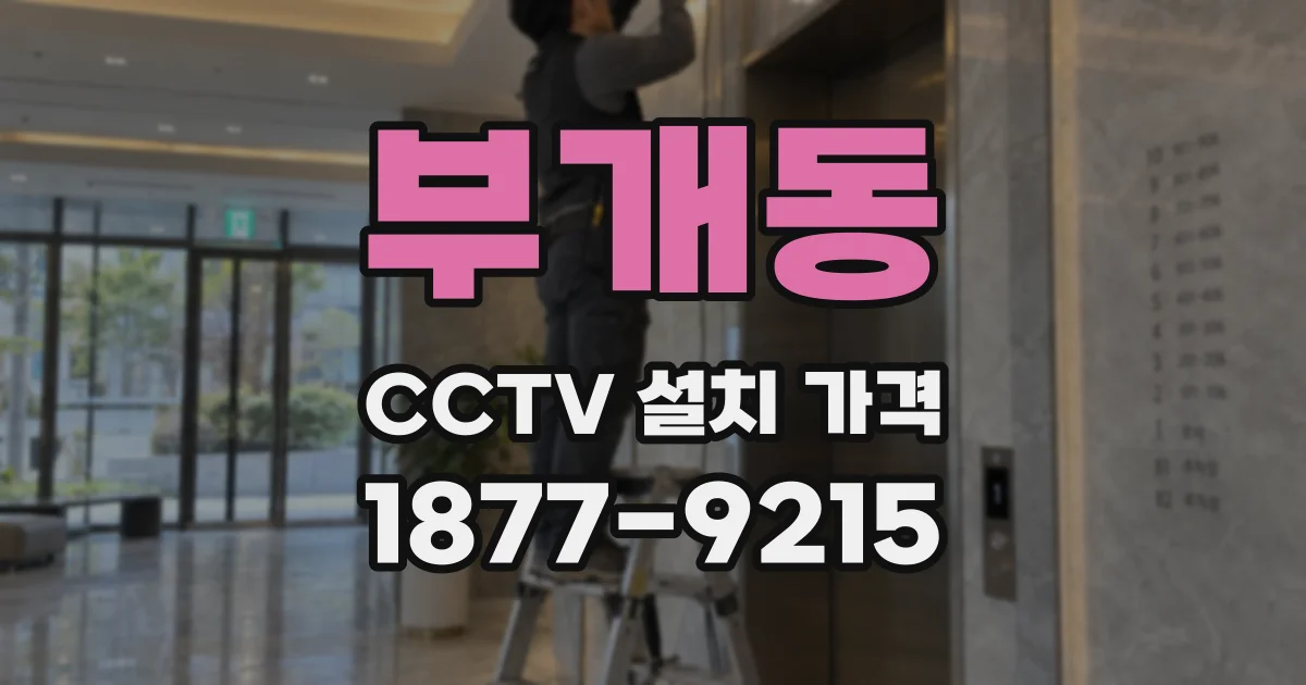 부개동 CCTV 설치 가격