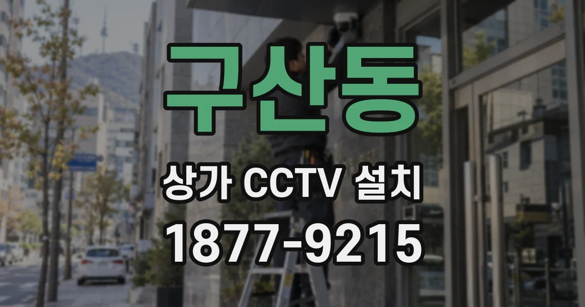 구산동 상가 CCTV 설치
