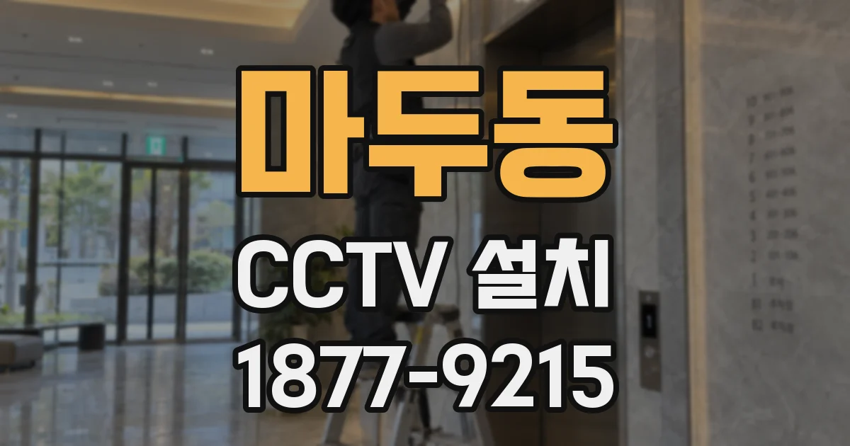 마두동 CCTV 설치