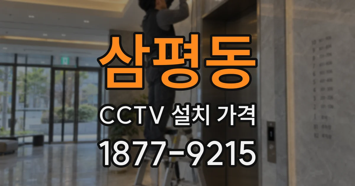 삼평동 CCTV 설치 가격