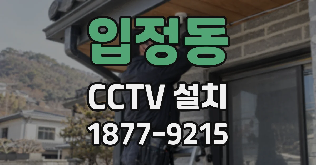 입정동 CCTV 설치