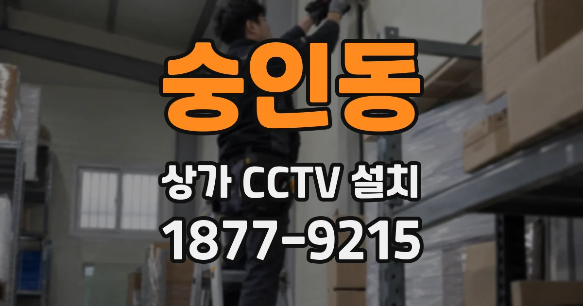 숭인동 상가 CCTV 설치