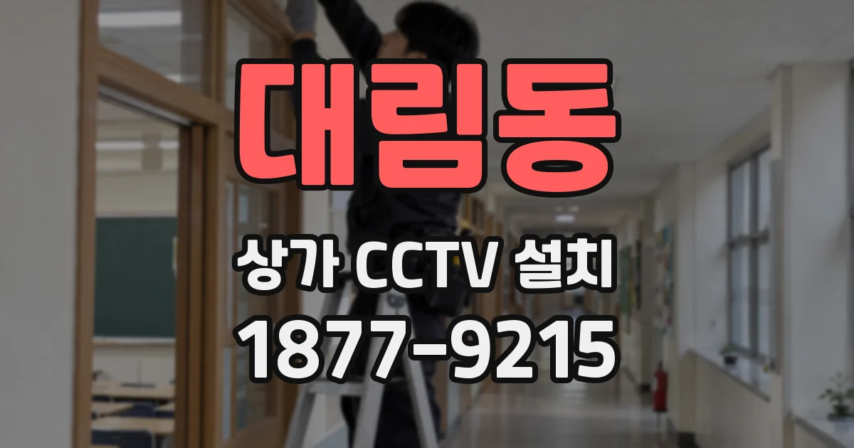 대림동 상가 CCTV 설치