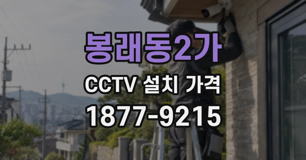 봉래동2가 CCTV 설치 가격