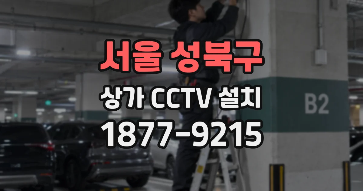 서울 성북구 상가 CCTV 설치