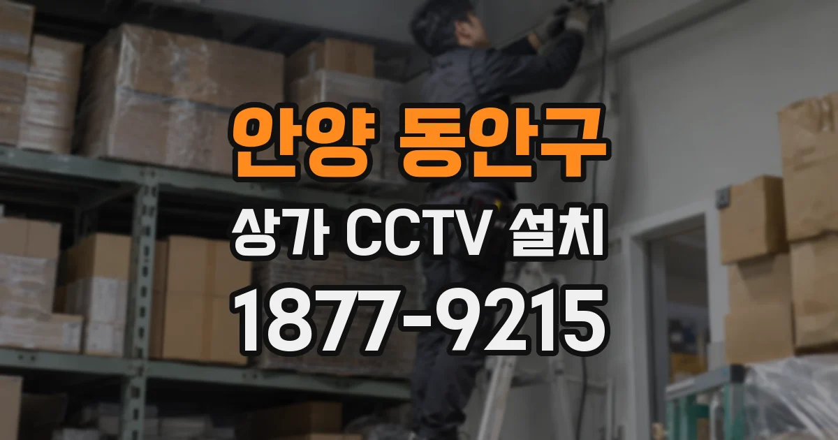 안양 동안구 상가 CCTV 설치