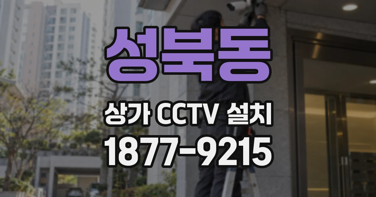 성북동 상가 CCTV 설치