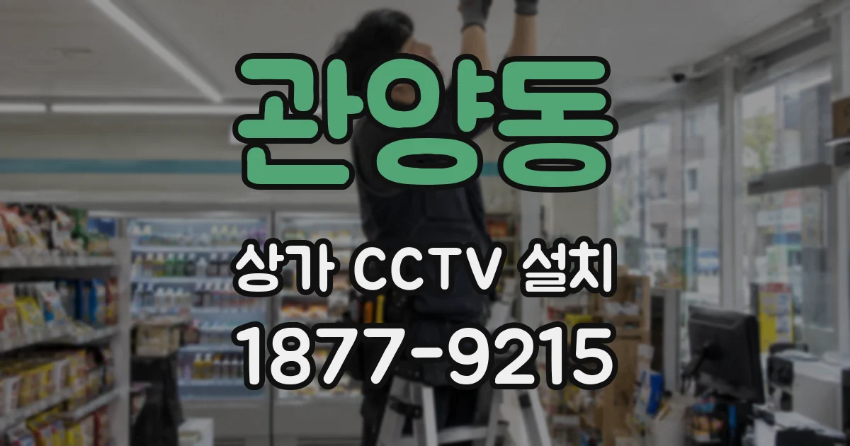 관양동 상가 CCTV 설치