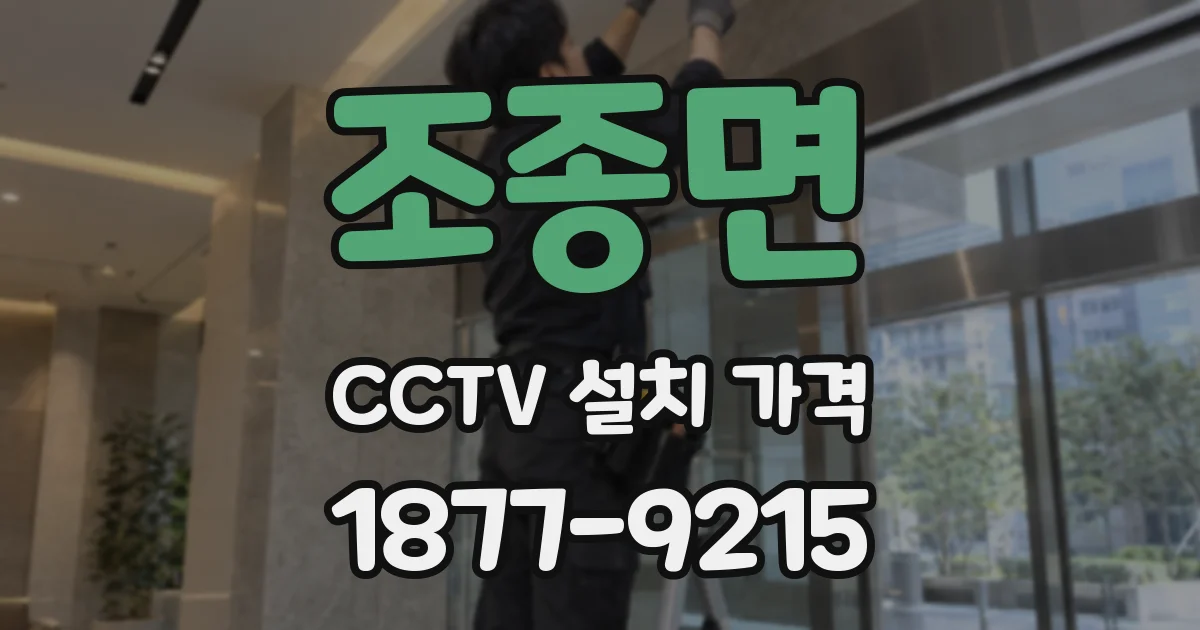 조종면 CCTV 설치 가격