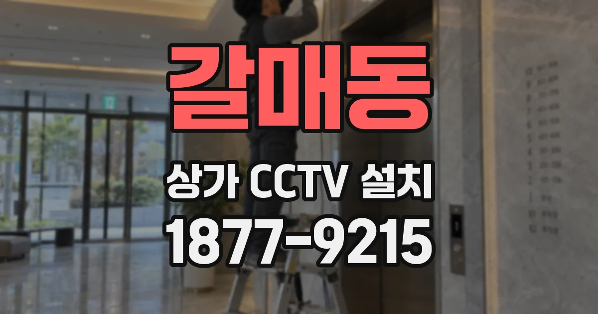 갈매동 상가 CCTV 설치
