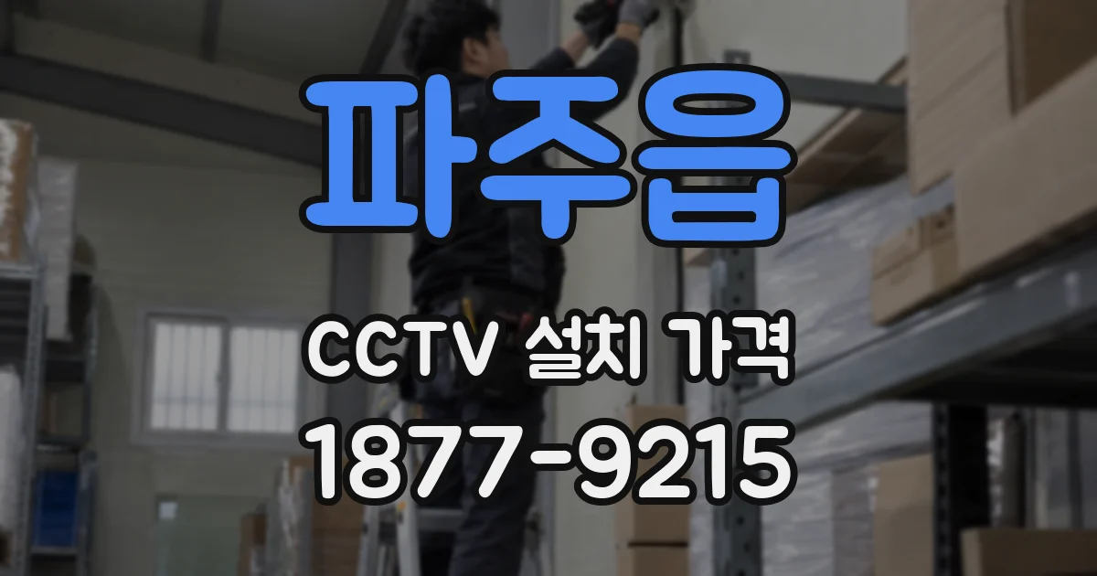 파주읍 CCTV 설치 가격