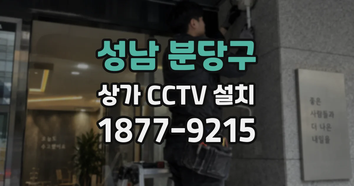 성남 분당구 상가 CCTV 설치